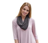 Lina & Lily Écharpe Infinity légère en jersey modal de qualité supérieure pour femme, gris foncé, taille unique