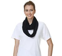 Lina & Lily Écharpe Infinity légère en jersey modal de qualité supérieure pour femme, noir, taille unique