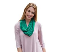 Lina & Lily Écharpe Infinity Loop légère en jersey modal tricot de qualité supérieure pour femmes, Vert jade, One Size