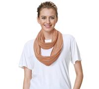 Lina & Lily Écharpe Infinity Snood en jersey modal de qualité supérieure légère pour femmes, camel, taille unique