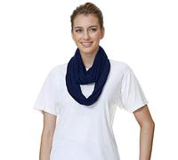 Lina & Lily Écharpe Infinity Snood en Jersey Modal Premium Léger pour Femmes, bleu marine, taille unique