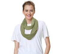Lina & Lily Écharpe Infinity Snood légère en jersey modal de qualité supérieure pour femmes, vert citron, taille unique