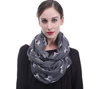 Lina & Lily écharpe tube snood à motif chien Berger Allemand (Gris)