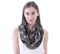 Lina & Lily écharpe tube snood à motif chien Bichon Havanais (Gris)