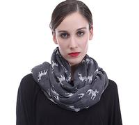 Lina & Lily écharpe tube snood à motif chien Bouledogue Français (Gris)
