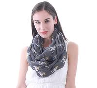 Lina & Lily écharpe tube snood à motif chien Jack Russell Terrier (Gris)