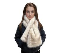 Lina & Lily Grand Écharpe Réversible Hiver Femme en Fausse Fourrure Cuir de Mouton (Beige)