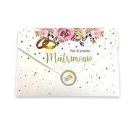 LINA OFFICINE GRAFICHE CREATIVE 96-253 Carte de mariage porte-cartes, cadeau pour mariage Enveloppe intérieure incluse - avec étiquette fermée Busta, 11 x 16 cm (FEDI)