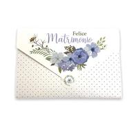 LINA OFFICINE GRAFICHE CREATIVE 96-255, carte de vœux cadeau mariage porte-argent, enveloppe intérieure incluse - avec étiquette fermée enveloppe, 11 x 16 cm (violet)