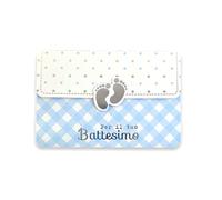 LINA OFFICINE GRAFICHE CREATIVE Carte Battesimo Bimbo pour père Madrina avec pochette de rangement et fermeture aimantée 11,5 x 16,5 cm
