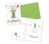 LINA OFFICINE GRAFICHE CREATIVE Carte d'anniversaire 1 an fille enfant vert 30-003