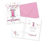 LINA OFFICINE GRAFICHE CREATIVE Carte d'anniversaire 1 an fille rose 30-002