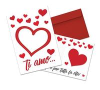 LINA OFFICINE GRAFICHE CREATIVE Carte de vœux pour la Saint-Valentin format 17 x 12 avec inscription TIA MO