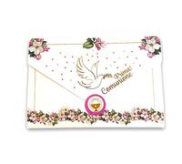 LINA OFFICINE GRAFICHE CREATIVE HBGFTBqcb Carte de vœux Communion pour enfant avec étiquette fermée Bust, 11 x 16 cm