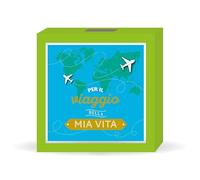 LINA OFFICINE GRAFICHE CREATIVE Salvadenaio en Bois Cadeau Anniversaire avec Inscription pour Le Voyage de ma Vie