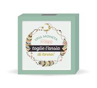 LINA OFFICINE GRAFICHE CREATIVE Salvadenaio en Bois Cadeau Anniversaire avec l'inscription Une pièce par Jour enlève l'anxiété de Retour!