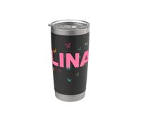 Lina - Un beau nom avec des papillons. Gobelet isotherme en acier inoxydable double paroi