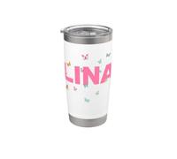 Lina - Un beau nom avec des papillons. Gobelet isotherme en acier inoxydable double paroi