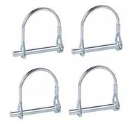 LinaLife Lot de 4 goupilles de verrouillage de 0,63 cm pour attelage de sécurité robuste - Goupilles de verrouillage - Boucle, ronde - Pour la ferme, la pelouse, le jardin