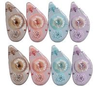 LinaLife Lot de 8 rouleaux de colle double face pour photos, fournitures de bureau, scrapbooking, journal, école