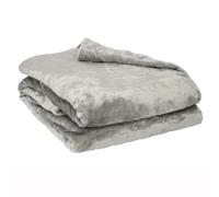 LINANDELLE - Couverture Plaid microvelours 280 g/m² VELUDO - Gris Clair - 240x260
