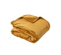 LINANDELLE - Couverture Plaid microvelours 280 g/m² VELUDO - Miel - 240x260