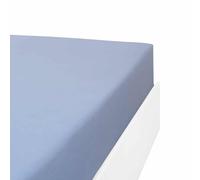 Linandelle - Drap Housse Coton 57 Fils en Molleton Flanelle TOUDOUX - Bleu - 80x200 cm