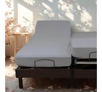 LINANDELLE - Drap Housse Coton Extensible lit électrique Papillon - Gris - 180x200