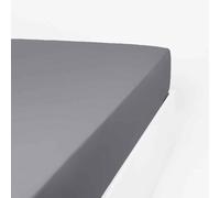 Linandelle - Drap Housse uni Coton Percale 200 Fils Desiree - Gris foncé - 80x200