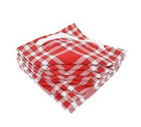 LINANDELLE - Lot de 10 bavoirs coton carreaux vichy CLEAN - Rouge - 50x50