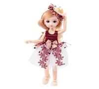 LINARA Poupée BJD Anime Kawaii pour filles, princesse SD de 22,9 cm, poupée articulée à 13 boules avec fleurs, vêtements, chaussures, écharpe, chapeau, maquillage pour enfants de 15 ans et plus