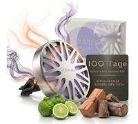 LINARI Diffuseur de parfum pour voiture Cielo (bois de cèdre et bergamote) - Parfum de voiture rechargeable pour la ventilation | Désodorisant élégant au design métallique | Accessoire de voiture de