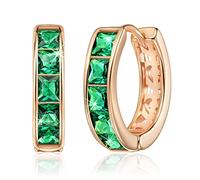 Linawe Bague de piercing verte, mini-piercings hélicoïdaux en or rose, bijoux à clous d'oreille pour femmes, boucles d'oreilles hypoallergéniques sans nickel