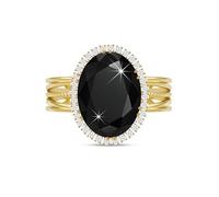 Linawe Bagues en tourmaline pour femmes, bague noire ajustable, bague en moissanite, bague en or, bijoux de mode, bague en or avec pierre, bijoux bohème, bague en diamant et pierres précieuses