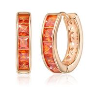 Linawe Boucles d'oreilles créoles hélicoïdales en or rose, bijoux à clous d'oreille, boucles d'oreilles en forme de conque, boucles d'oreilles orange sans nickel pour femmes