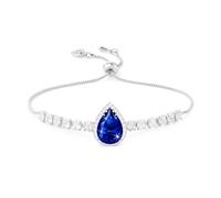 Linawe Bracelets en diamant et cristal bleu saphir pour femmes, bracelet à breloques en argent, ensemble de bracelets en strass et zircone cubique