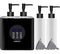 LINBEAUTI Chauffe-huile de massage double avec quatre distributeurs de bouteilles d'huile, chauffage progressif de 0 à 65 °C, distributeur de bouteilles de lotion, pour salon, maison, spa