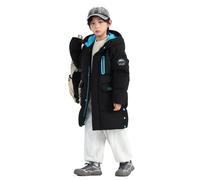 linboo Doudoune Garçon Enfant Manteau Longue Veste d'Hiver à Capuche Chaud Blouson Matelassé Parka Rembourré de Coton