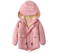 linboo Enfant Garçon Manteau Chaud Blouson à Capuche Hoodie Parka Doublure Polaire Epais Veste d'Hiver pour Bébé Garçon Fille, Rose, 3 ans