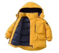 linboo Manteau Enfant Garçon Doudoune à Capuche Chaud Veste d'Hiver Blouson Matelassé Epais Parka Rembourré de Coton