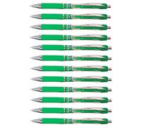LINC Mr.Click Stylo à bille/Diamètre de la bille 0,7 mm/Épaisseur de trait 0,3 mm/Rechargeable et Rétractable/Parfait pour l'Ecole et au Bureau/Écriture Douce et Fluide/Vert/12 pièces
