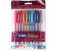 Linc Pen 10 x EXTRA SPARKLE GLITTER gel stylos à pointe fine de 0,7 mm 10 Couleur vive