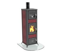 LINCAR Alice 490 Az Poêle Bois Four 15LT Âtre 6.8KW Vermiculite Rossa