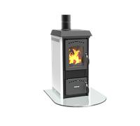 Lincar Gioia 470 Az Poêle À Bois 6Kw Acier Émaillé Vermiculite Blanc