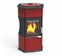 LINCAR Monella 184N Rossa Poêle à Bois 13,3 Kw Au Céramique / Tête de Lit Fonte