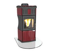 Lincar Monella 940/SA Poêle À Granulés En Céramique Fonte Rouge 19,9KW 30KG