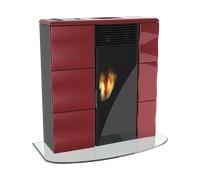 LINCAR Olga 501 L Poêle La Pellets Acheminé 11,1 Kw Minuteur Écran Rouge