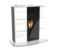 LINCAR Olga 502 L Mince Poêle La Pellets Céramique Blanc L5022000 Minuteur