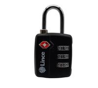 Lince 220TSABL Cadenas TSA à Combinaison Noir | 3 molettes, 1000 combinaisons et homologation TSA pour voyages vers les États-Unis.