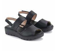 Lince Sandales en cuir avec doublure | Semelle en caoutchouc | Semelle intérieure en gel | V13401 | Fabriquées en Espagne, velours / noir, 37 EU